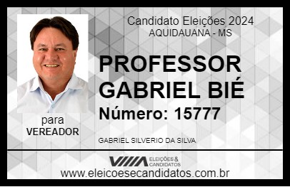 Candidato PROFESSOR GABRIEL BIÉ 2024 - AQUIDAUANA - Eleições