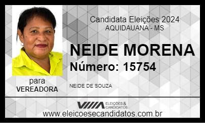 Candidato NEIDE MORENA 2024 - AQUIDAUANA - Eleições