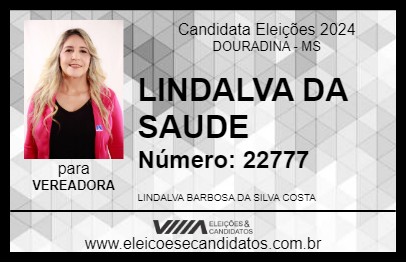 Candidato LINDALVA DA SAUDE 2024 - DOURADINA - Eleições