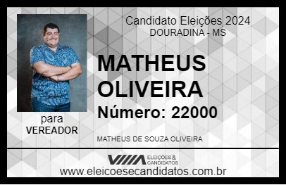 Candidato MATHEUS OLIVEIRA 2024 - DOURADINA - Eleições