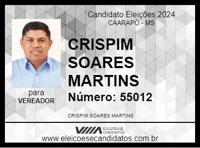 Candidato CRISPIM SOARES MARTINS 2024 - CAARAPÓ - Eleições