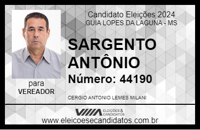 Candidato SARGENTO ANTÔNIO 2024 - GUIA LOPES DA LAGUNA - Eleições