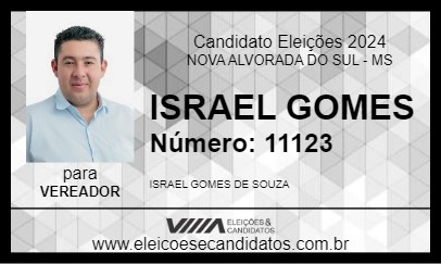 Candidato ISRAEL GOMES 2024 - NOVA ALVORADA DO SUL - Eleições