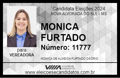 Candidato MONICA FURTADO 2024 - NOVA ALVORADA DO SUL - Eleições