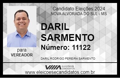 Candidato DARIL SARMENTO 2024 - NOVA ALVORADA DO SUL - Eleições