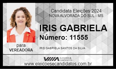 Candidato IRIS GABRIELA 2024 - NOVA ALVORADA DO SUL - Eleições