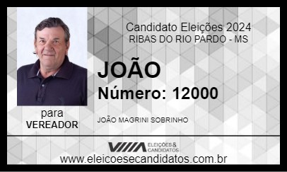 Candidato JOÃO 2024 - RIBAS DO RIO PARDO - Eleições