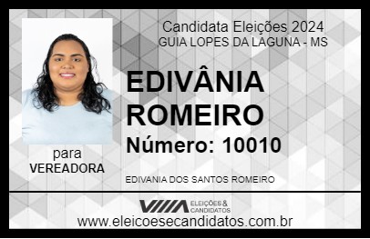 Candidato EDIVÂNIA ROMEIRO 2024 - GUIA LOPES DA LAGUNA - Eleições