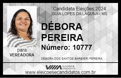 Candidato DÉBORA PEREIRA 2024 - GUIA LOPES DA LAGUNA - Eleições