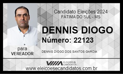 Candidato DENNIS DIOGO 2024 - FÁTIMA DO SUL - Eleições