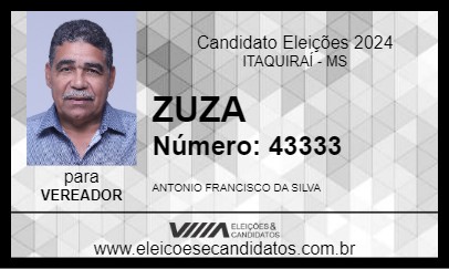 Candidato ZUZA 2024 - ITAQUIRAÍ - Eleições