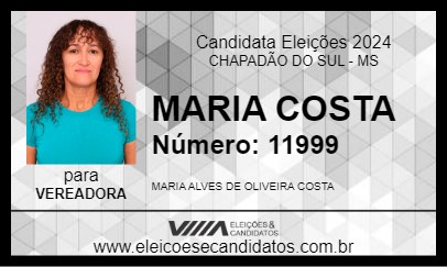 Candidato MARIA COSTA 2024 - CHAPADÃO DO SUL - Eleições