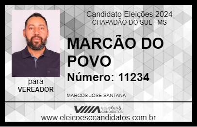 Candidato MARCÃO DO POVO 2024 - CHAPADÃO DO SUL - Eleições