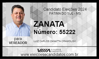 Candidato ZANATA 2024 - FÁTIMA DO SUL - Eleições