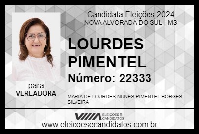 Candidato LOURDES PIMENTEL 2024 - NOVA ALVORADA DO SUL - Eleições