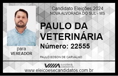 Candidato PAULO DA VETERINÁRIA 2024 - NOVA ALVORADA DO SUL - Eleições