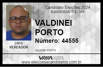 Candidato VALDINEI PORTO 2024 - BANDEIRANTES - Eleições