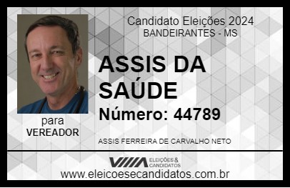 Candidato ASSIS DA SAÚDE  2024 - BANDEIRANTES - Eleições