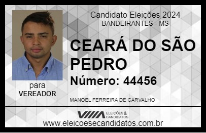 Candidato CEARÁ DO SÃO PEDRO 2024 - BANDEIRANTES - Eleições