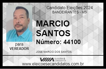 Candidato MARCIO SANTOS 2024 - BANDEIRANTES - Eleições