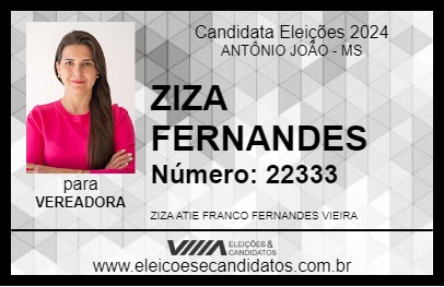 Candidato ZIZA FERNANDES 2024 - ANTÔNIO JOÃO - Eleições