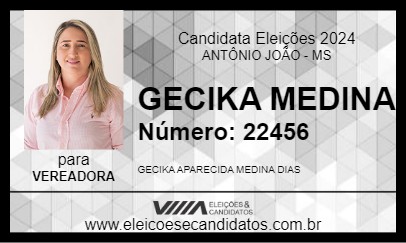 Candidato GECIKA MEDINA 2024 - ANTÔNIO JOÃO - Eleições