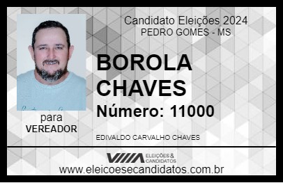 Candidato BOROLA CHAVES 2024 - PEDRO GOMES - Eleições