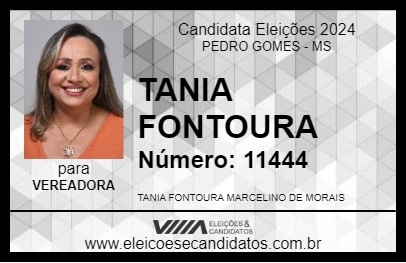 Candidato TANIA FONTOURA 2024 - PEDRO GOMES - Eleições