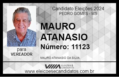 Candidato MAURO ATANASIO 2024 - PEDRO GOMES - Eleições