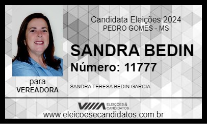 Candidato SANDRA BEDIN 2024 - PEDRO GOMES - Eleições