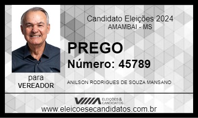 Candidato PREGO 2024 - AMAMBAI - Eleições