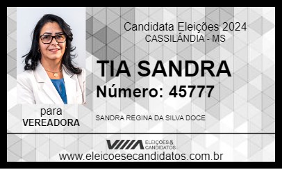 Candidato TIA SANDRA 2024 - CASSILÂNDIA - Eleições