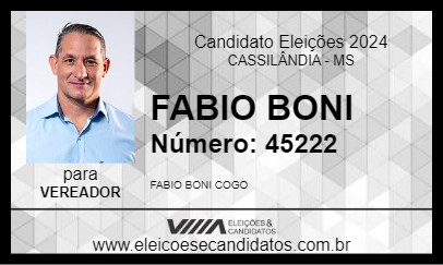 Candidato FABIO BONI 2024 - CASSILÂNDIA - Eleições