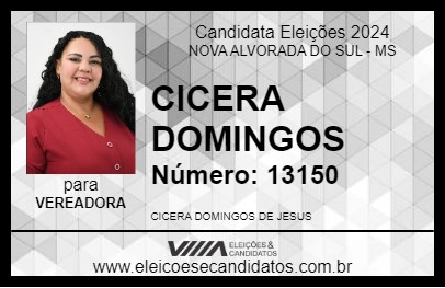 Candidato AMANDA DOMINGOS 2024 - NOVA ALVORADA DO SUL - Eleições