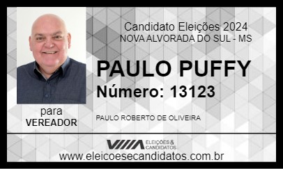 Candidato PAULO PUFFY 2024 - NOVA ALVORADA DO SUL - Eleições