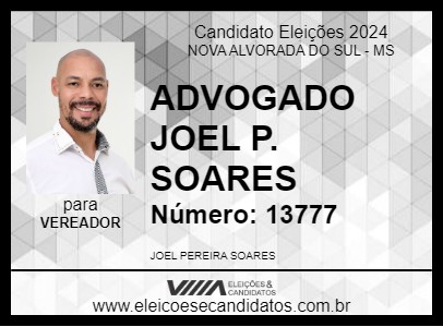 Candidato ADVOGADO JOEL P. SOARES 2024 - NOVA ALVORADA DO SUL - Eleições