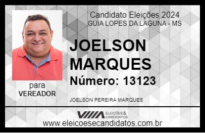 Candidato JOELSON MARQUES 2024 - GUIA LOPES DA LAGUNA - Eleições