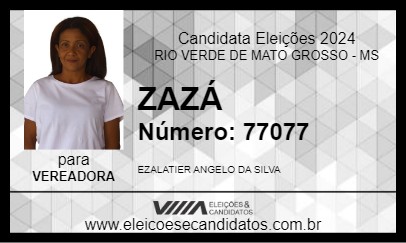 Candidato ZAZÁ 2024 - RIO VERDE DE MATO GROSSO - Eleições