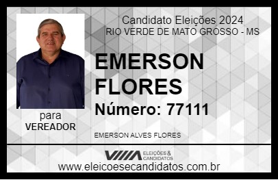 Candidato EMERSON FLORES 2024 - RIO VERDE DE MATO GROSSO - Eleições