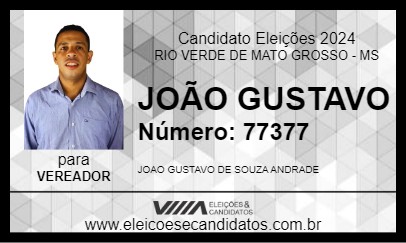 Candidato JOÃO GUSTAVO 2024 - RIO VERDE DE MATO GROSSO - Eleições