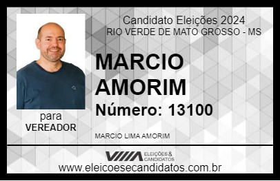 Candidato MARCIO AMORIM 2024 - RIO VERDE DE MATO GROSSO - Eleições