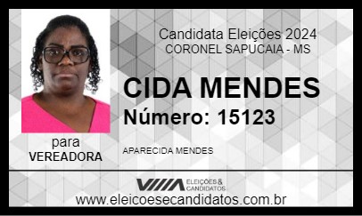 Candidato CIDA MENDES 2024 - CORONEL SAPUCAIA - Eleições