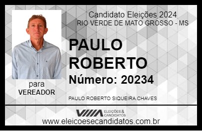 Candidato PAULO ROBERTO 2024 - RIO VERDE DE MATO GROSSO - Eleições