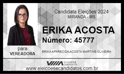 Candidato ERIKA ACOSTA 2024 - MIRANDA - Eleições