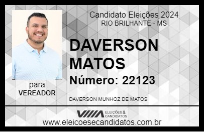 Candidato DAVERSON MATOS 2024 - RIO BRILHANTE - Eleições