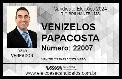 Candidato VENIZELOS PAPACOSTA 2024 - RIO BRILHANTE - Eleições