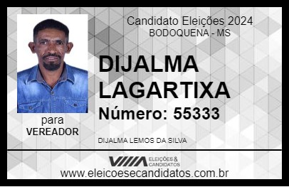 Candidato DIJALMA LAGARTIXA 2024 - BODOQUENA - Eleições