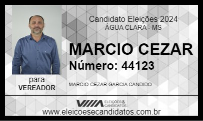 Candidato MARCIO CEZAR 2024 - ÁGUA CLARA - Eleições