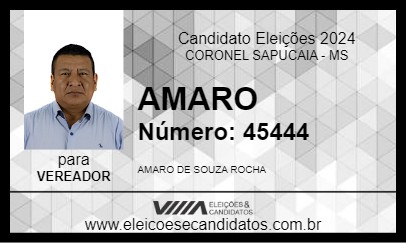 Candidato AMARO 2024 - CORONEL SAPUCAIA - Eleições