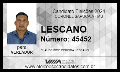 Candidato LESCANO 2024 - CORONEL SAPUCAIA - Eleições